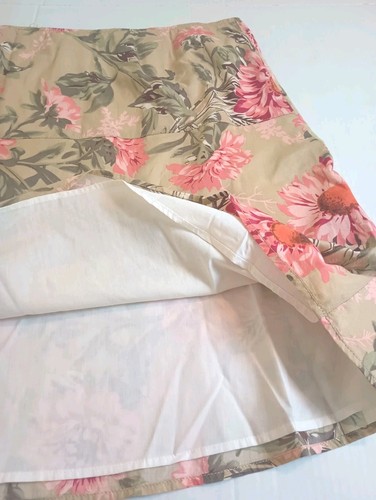 Tommy Hilfiger Skirt Sz 12 Tan Pink Romantic Cottage Floral Airy Knee Length - Picture 9 of 9