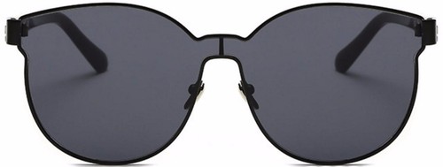 86036 C1 ROUND INTEGRAL FASHION SUNGLASSES METAL BLACK FRAME SMOKE LENS - Picture 2 of 5