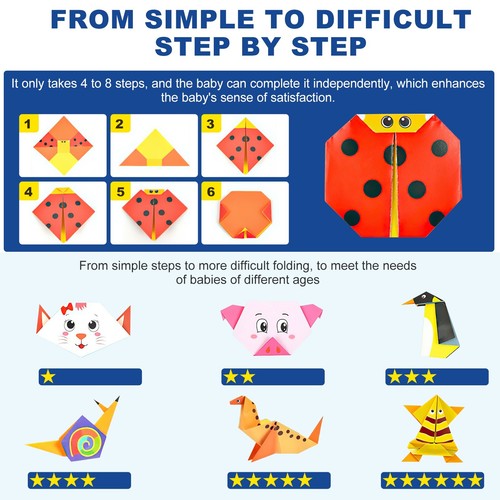 Kit de papel de origami para niños de 152 hojas con libro para manualidades y juguetes plegables hágalo usted mismo - Imagen 5 de 18