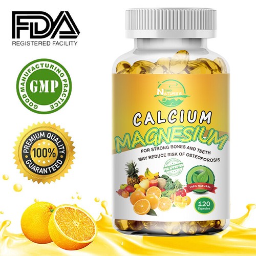 Calcium Magnesium & Zinc 120 Caps 1425mg - Bone Health,Immune Support,Absorption - Picture 7 of 14