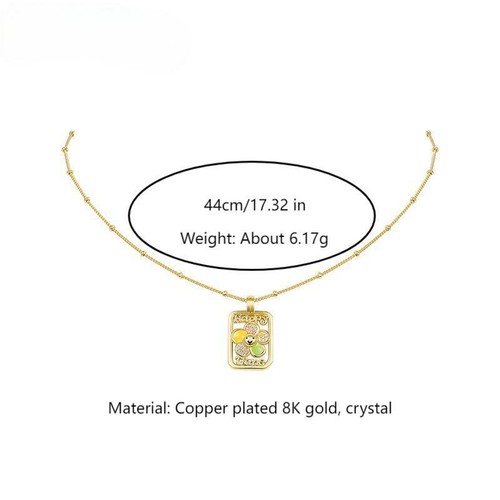 Yellow flower beaded necklace women double layer artificial pearl clavicle chain - Bild 14 von 15