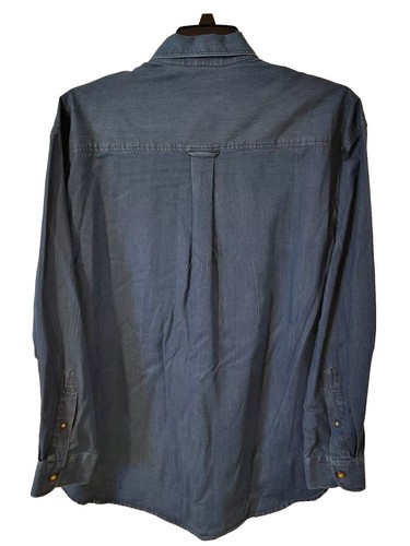 The Locker Room Ranger Indigo Denim Button Down Long Sleeve Shirt Mens Size XL - Picture 3 of 5