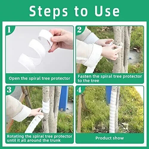 6 Pcs Tree Trunk Protector- 2 Size Tree Wraps to Protect Bark- Plastic Spiral... - Picture 2 of 3