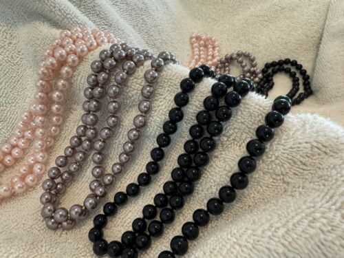 64” X 5/8” Lot 10 Assorted Color Round Women Necklace Strand - Picture 3 of 4
