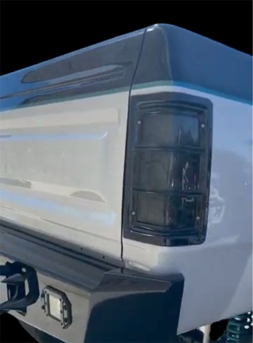 81-93 DODGE RAM Dakota SMOKE Tail lights W black wide trim Taillights Pair - Picture 3 of 3