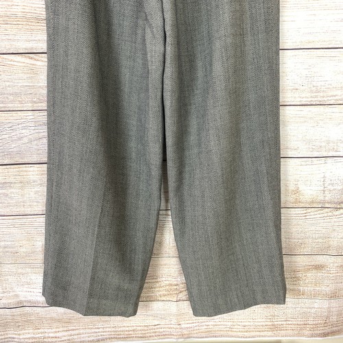Tahari Size 10 High Rise Dress Pants Herringbone Black Beige Lined St Wide Leg - Picture 7 of 12