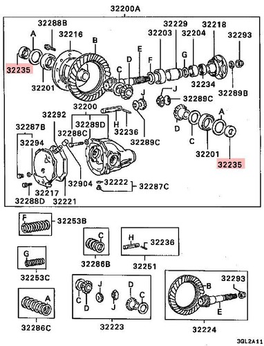 FRONT LEFT DIFF SIDE OIL SEAL MITSUBISHI PAJERO SHOGUN V78W MK3 3.2 DiD - Picture 2 of 12