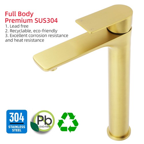 Gold Shower Head Set Rail Arm Tall Basin Mixer Kitchen Tap Spout Floor Drain - Picture 254 of 619