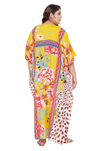 Women Kaftan Plus Size Long Maxi Dress Beach Cover Up Evening Gown Kimono Caftan - Picture 278 of 307