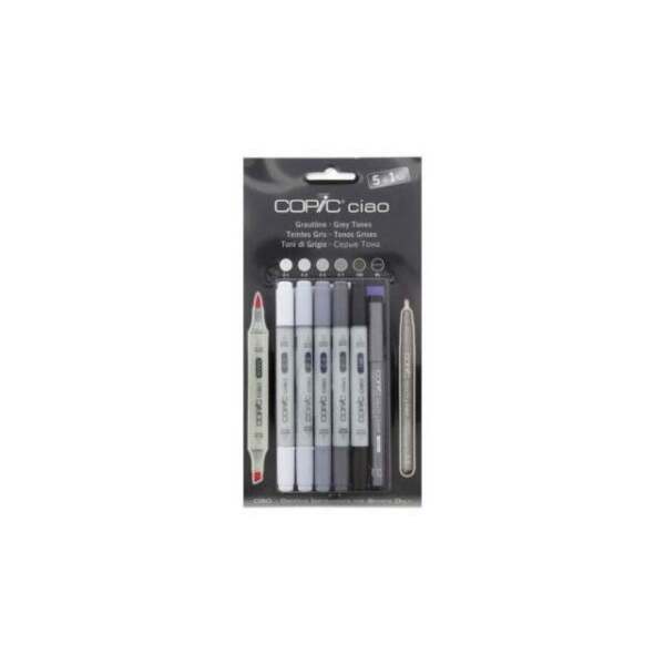 Warm Gray Tones Copic Ciao 5+1 Marker Set Pack of 5 + Multiliner