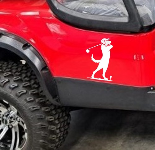 Dog Playing Golf Decal Golfing Dog Golfer Sticker for Car Window BG2098 - Picture 5 of 8