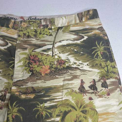 Tommy Bahama Pantalones Cortos Para Hombre 40 Verde Crema Palmeras Floral Hawaiano Hula Niña Tropical - Imagen 3 de 21