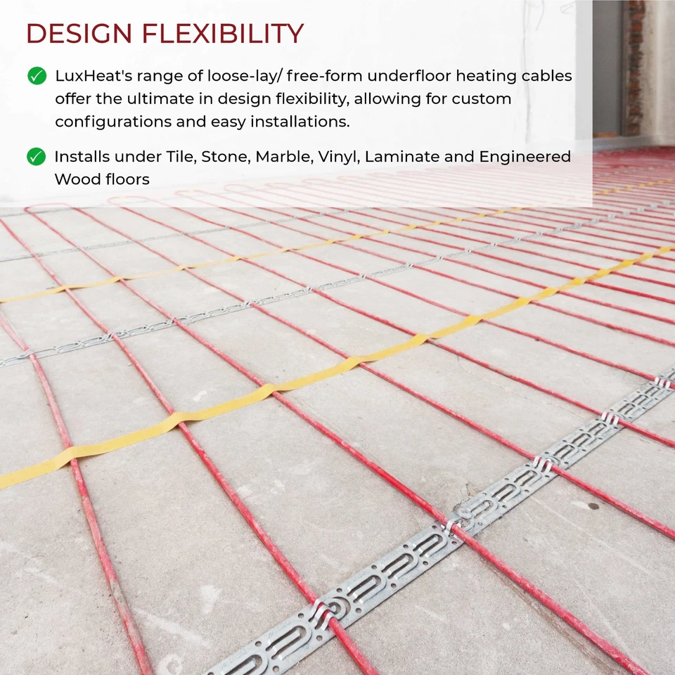 LuxHeat Cable Kit 120v (10-150sqft) Electric Radiant Floor Heating System Tile + - Image 3 of 4