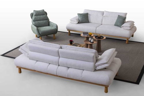Sitzgruppe/Sofa Set - Wohnzimmergarnitur "Bleuet" 3+3+1+1 - Bild 4 von 12