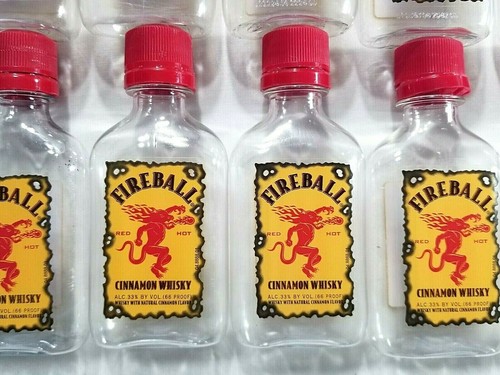 20 Used EMPTY 50 ML Fireball Whisky Plastic Shot Bottles Use for Arts Crafts - Picture 2 of 2