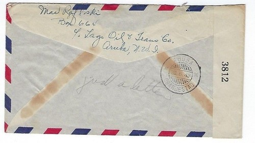 Curacao Netherlands Antilles 1942 Airmail to Worcester Massachusetts WWII Cebsor - Picture 2 of 2