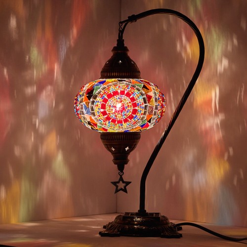 Turkish Moroccan Mosaic Bohemian Colorful Table Bedside Lamp Light Lampshade - Picture 50 of 95