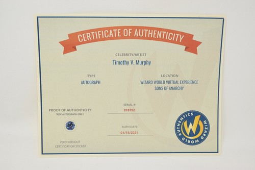 Foto firmada por Timothy V Murphy en Sons of Anarchy 8 x 10 certificado de autenticidad - Imagen 3 de 4