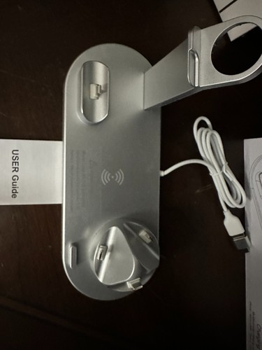 6 in 1 Fast Multi Function Charging Stand Wireless Phone Charging Station Silver - Picture 5 of 10