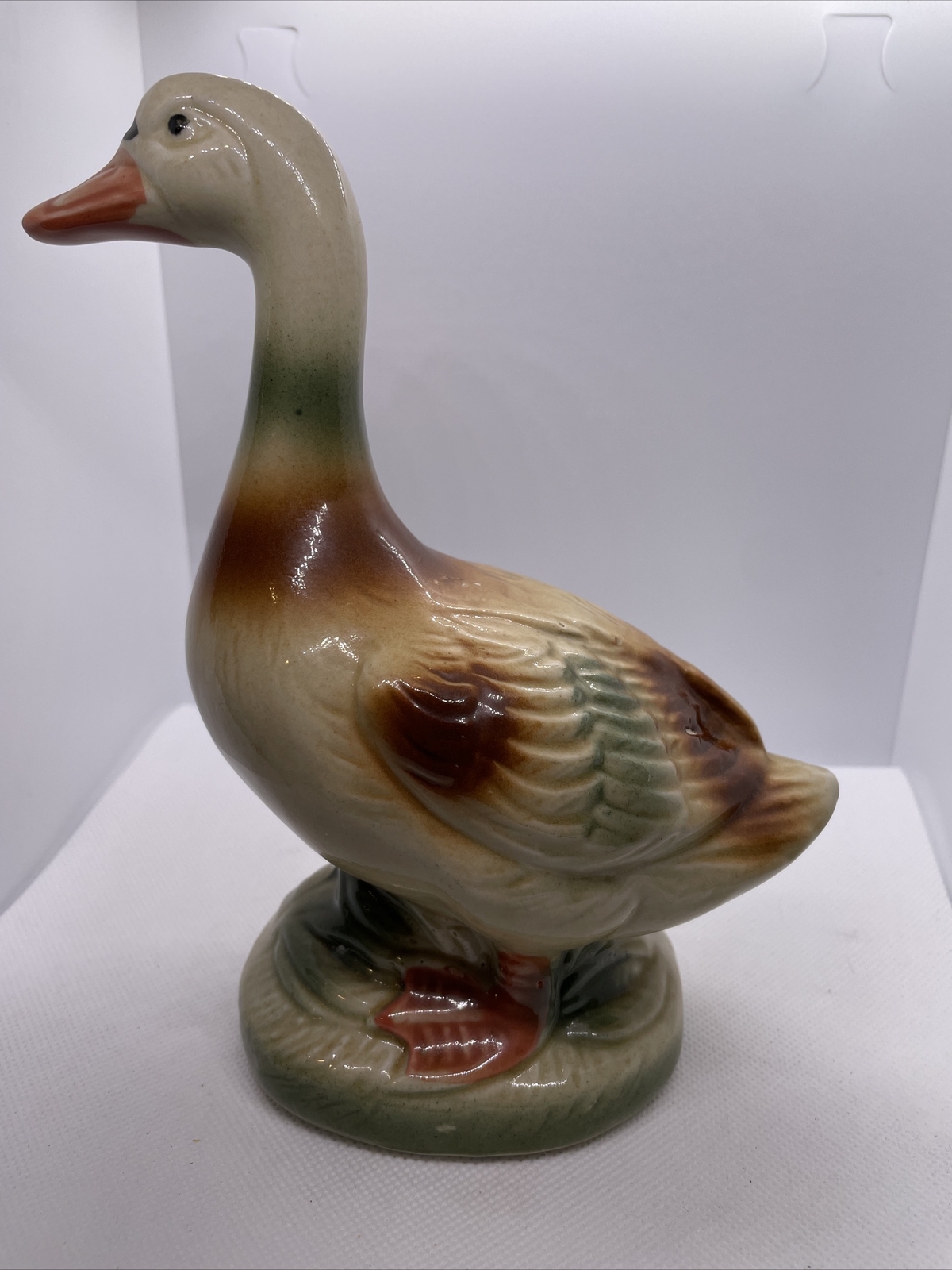 Vintage Ceramic Mallard Duck Figurine Made in Brazil 71/2" Tall