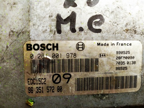 PEUGEOT CITROEN 406 2.0HDI (99-02) ENGINE ECU 0281001978  9635157280 bosch - Picture 2 of 3