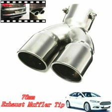 76mm Auspuffblende Endrohr Endstück universal Doppel Rohr Edelstahl Auspuff deco