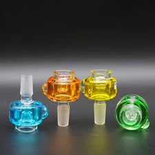 Clears Star Screen Freeze Glycerin Filled Color Glass Art Slide Bowl 14mm 18mm