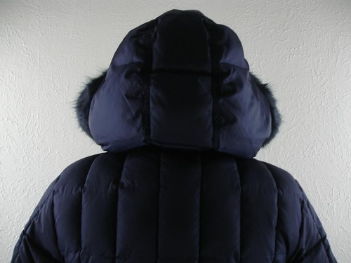 Girl's 14 CrewCuts J.Crew Navy Blue Puffer Parka Coat Faux Fur Primaloft Winter - Picture 8 of 24