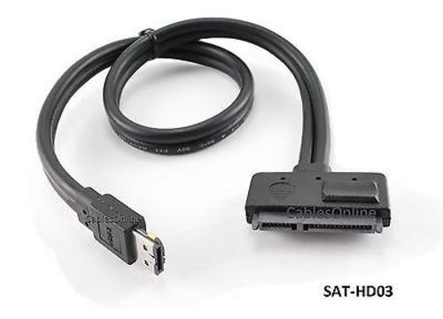 18" eSATA+USB Combo-Port to SATA (Data+Power) Cable  - Afbeelding 1 van 4