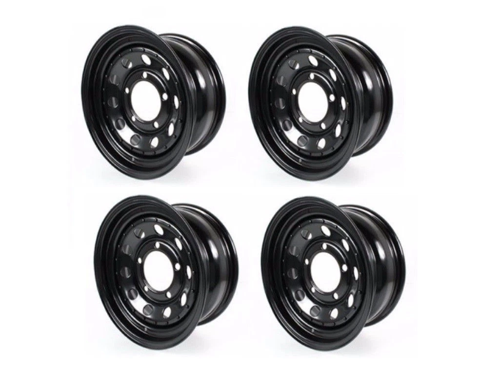 JUEGO DE RUEDAS DE CARRETERA LAND ROVER DISCOVERY 2 MODULARES NEGRAS 16 x 8 x4 GRW012 NUEVO