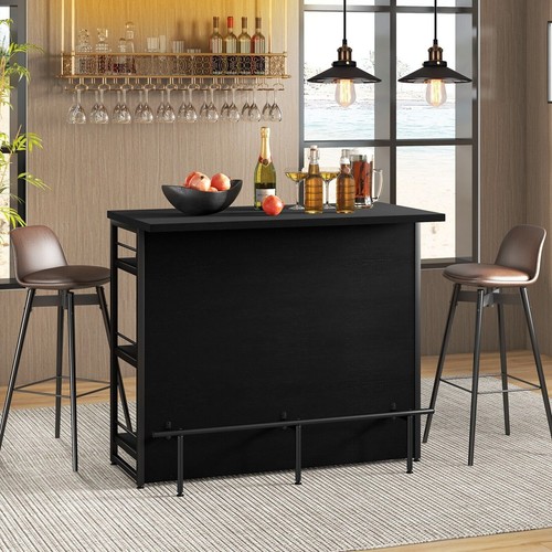 Industrial Wine Bar Cabinet Kitchen Storage Sideboard W/ Wine Rack Glass Holders - Picture 4 of 8