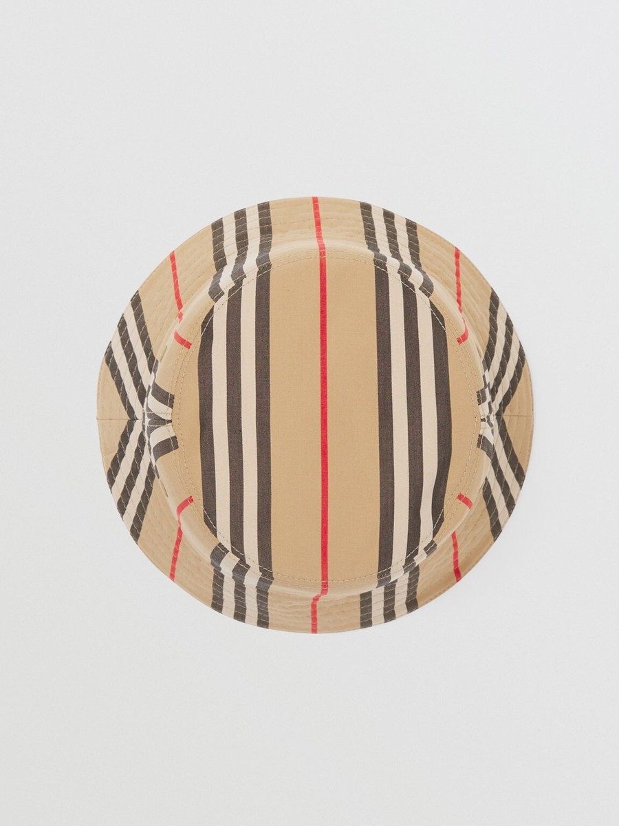 Burberry Reversible Icon Stripe Cotton Bucket Hat | eBay display picture 1