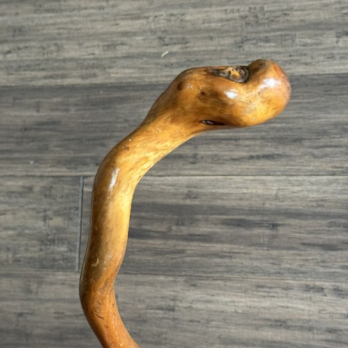 Natural Knotted Wooden Walking Stick Cane Angled Handle Knot Twisted Wood 35” - Picture 7 of 14