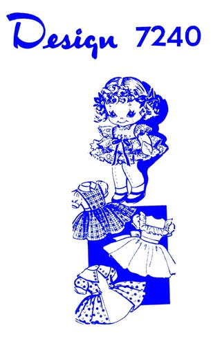 GIRL Doll Pattern and Clothing 7240 Design Mail Order Approx. 10" Tall - Picture 1 of 4