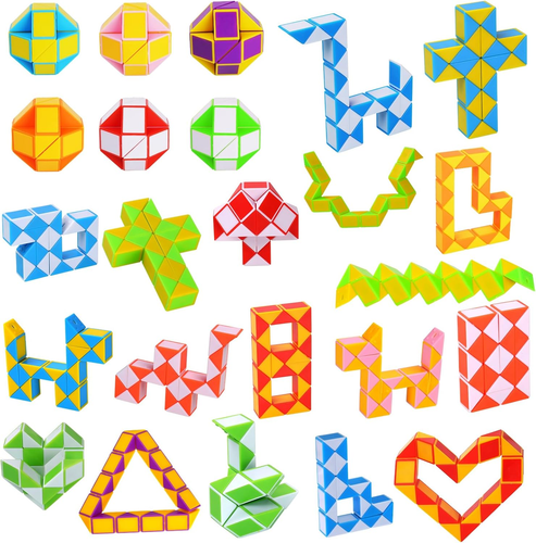 8x Magic Snake Würfel 24 Blöcke 3D Puzzle Kindergeburtstag Geschenk - Bild 12 von 19