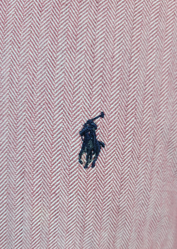 Ralph Lauren Blake Shirt Button Down Herringbone Long Sleeve Maroon Mens XL - Picture 8 of 9