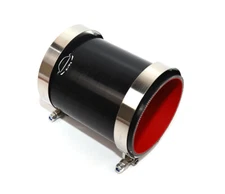 6" Length 4-Ply  Straight 4" ID Coupler Silicone hose + T Bolt Clamp BLACK