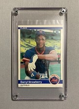 1984 Darryl Strawberry Fleer Rookie Card #599 (Baseball/MLB) w/ Case