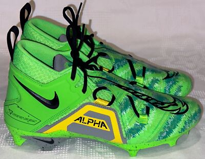 NIKE Alpha Menace Pro 3 Lime Green Black TD Molded Football