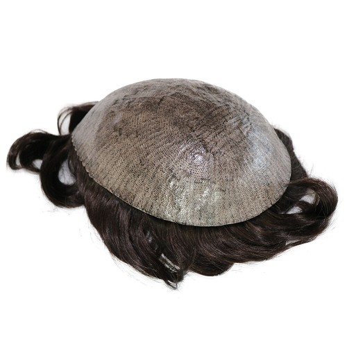 Men's Wigs Human Hair Full Skin PU Toupee Men Capillary Prosthesis Hair Unit Wig - Picture 6 of 18