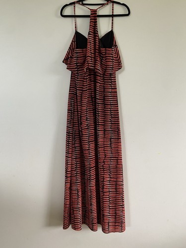 Bettina Liano Women’s Dress Size AU 10 / US 6 Orange and Black, Maxi, sleeveless - Picture 5 of 5