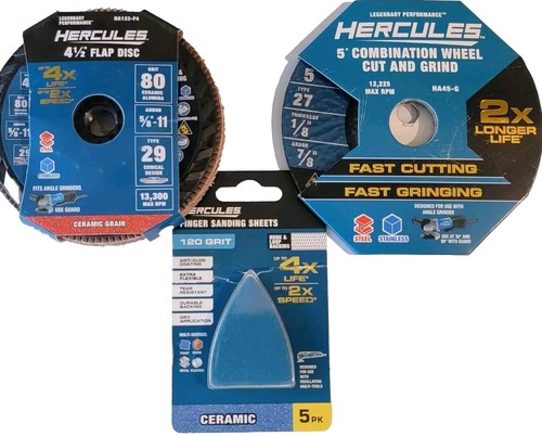 Hercules combo.Sanding sheets/ Flat disc/Wheels Cut and Grind.7 Pc Total - Picture 3 of 3
