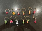 12 Pack Wine Glass Charms Tropical Theme