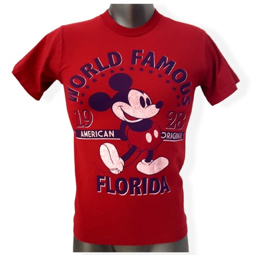 Camiseta Disney Mickey Mouse Grapic Unisex S Roja Manga Corta 100% Algodón  - Imagen 1 de 6