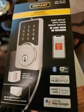 New Defiant Square Satin Nickel Smart Wi-Fi Deadbolt Powered - 1007 769 039