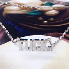 6 Style of Block letter pendant with one clear crystal by controse