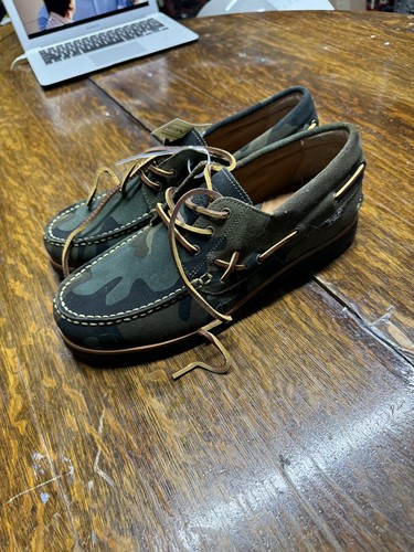Polo Ralph Lauren Men's Ranger Deck Green Camo Suede Boat Shoe Size 9.5  $180