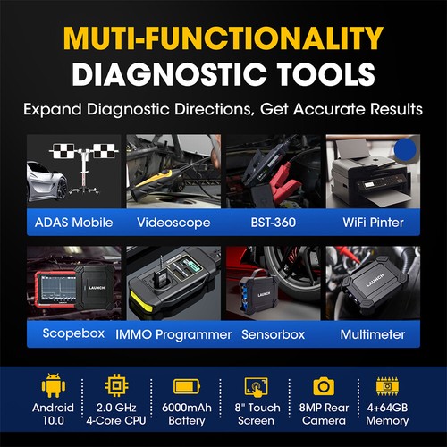 LAUNCH X431 Pros Elite V+ Pro3S+ Bidirectional Car Diagnostic Scanner Key Coding - Picture 6 of 18