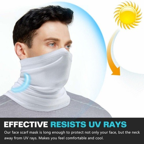 Maschera Viso Sottile Protezione UV Balaclava Protezione Solare Esterno Collo Ghetta Tubo Sciarpa - Foto 11 di 25