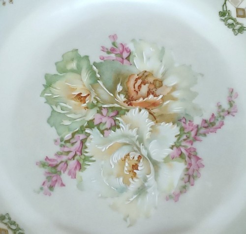 MZ Austria Floral Bowl with Art Deco Border, 11 1/4" in Nice Antique Condition - Picture 2 of 9